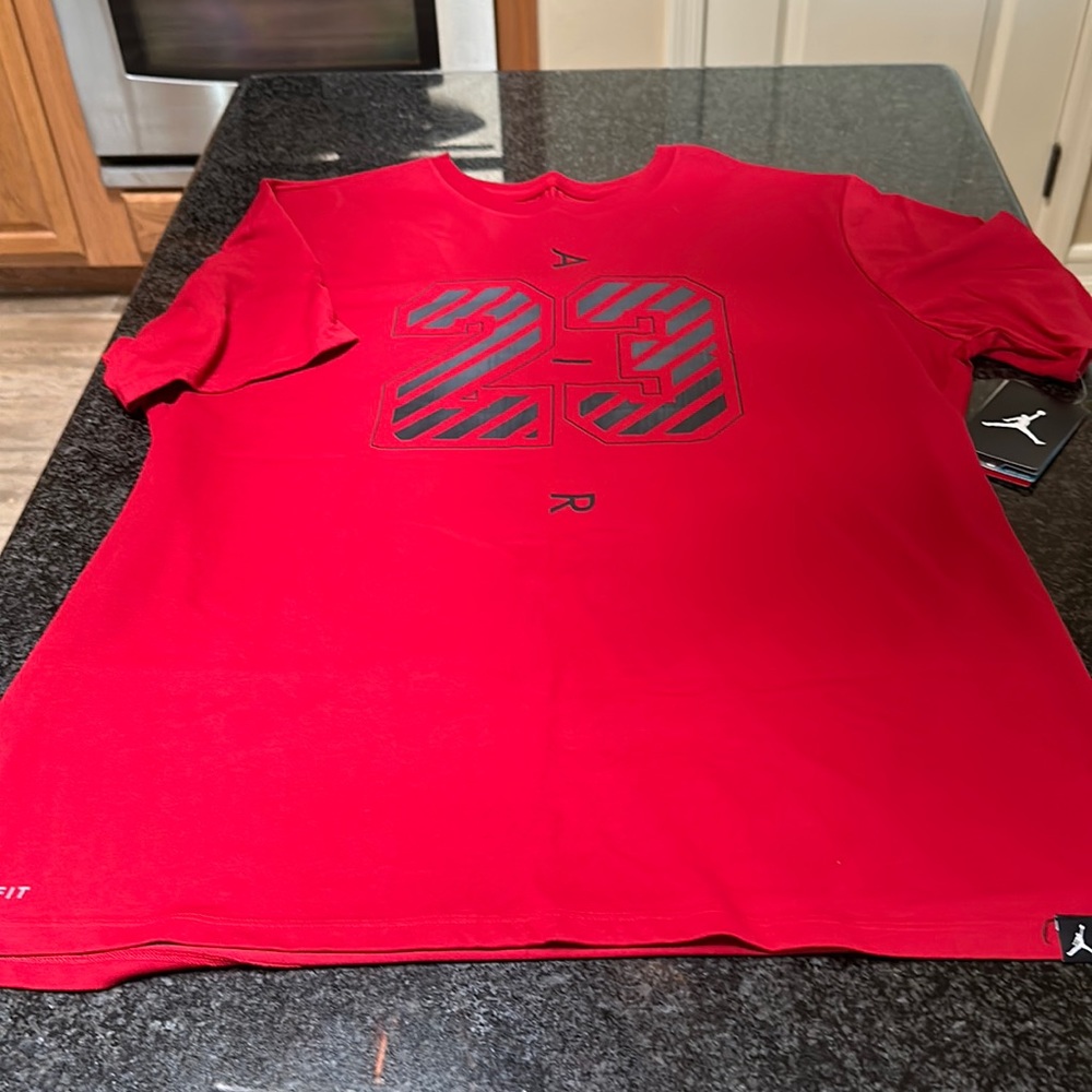 Jordan Air Dri-Fit Tee Tshirt Mens Size XL Red Black Short Sleeve Graphic NWT